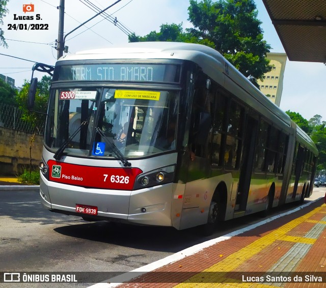 Viação Gatusa Transportes Urbanos 7 6326 na cidade de São Paulo, São Paulo, Brasil, por Lucas Santos da Silva. ID da foto: 9704840.