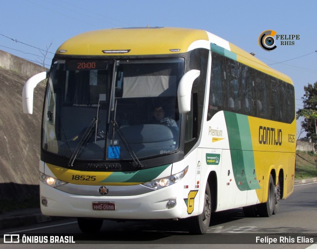 Empresa Gontijo de Transportes 18525 na cidade de Campinas, São Paulo, Brasil, por Felipe Rhis Elias. ID da foto: 9707865.