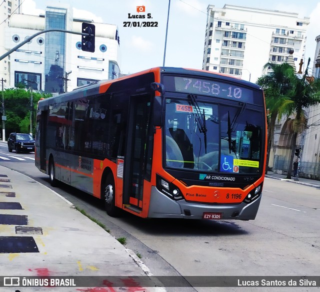 TRANSPPASS - Transporte de Passageiros 8 1196 na cidade de São Paulo, São Paulo, Brasil, por Lucas Santos da Silva. ID da foto: 9707297.