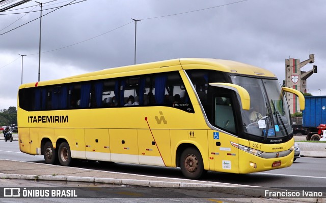 Viação Itapemirim 60011 na cidade de São Paulo, São Paulo, Brasil, por Francisco Ivano. ID da foto: 9708296.