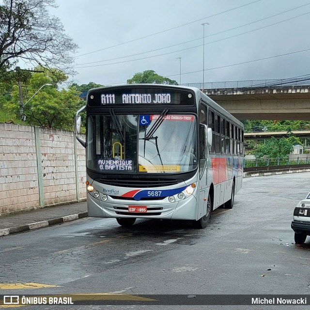 BBTT - Benfica Barueri Transporte e Turismo 5687 na cidade de Jandira, São Paulo, Brasil, por Michel Nowacki. ID da foto: 9623263.