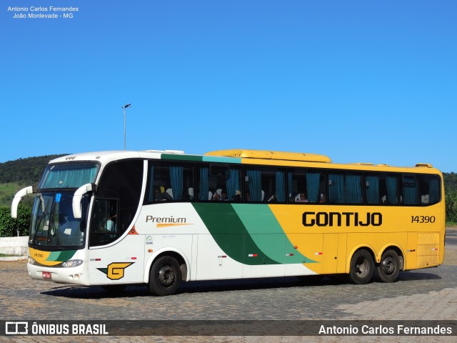 Empresa Gontijo de Transportes 14390 na cidade de João Monlevade, Minas Gerais, Brasil, por Antonio Carlos Fernandes. ID da foto: 9623723.