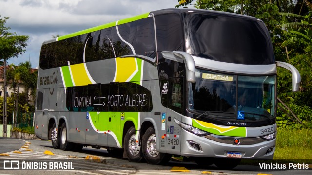 Brasil Sul Linhas Rodoviárias 3420 na cidade de Joinville, Santa Catarina, Brasil, por Vinicius Petris. ID da foto: 9624918.