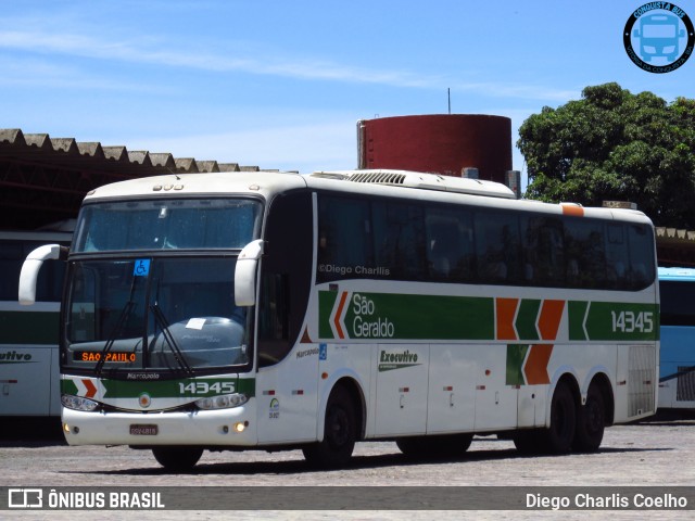 Cia. São Geraldo de Viação 14345 na cidade de Vitória da Conquista, Bahia, Brasil, por Diego Charlis Coelho. ID da foto: 9624616.