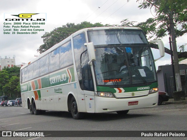 Empresa Gontijo de Transportes 20080 na cidade de São José dos Campos, São Paulo, Brasil, por Paulo Rafael Peixoto. ID da foto: 9622954.