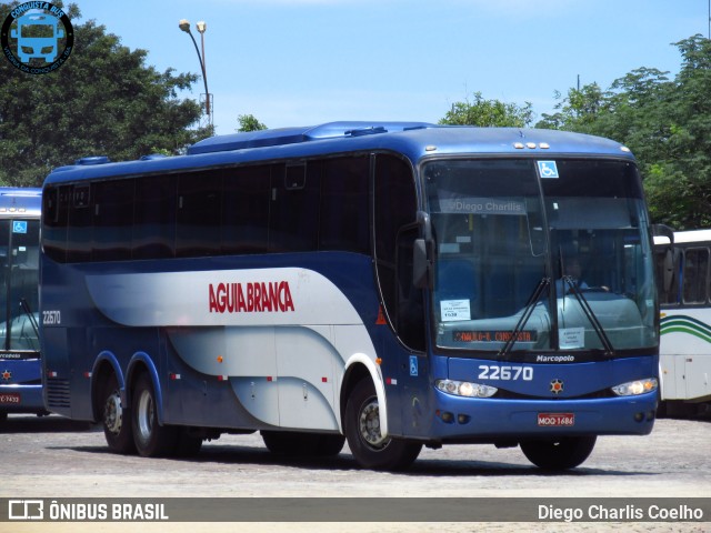 Viação Águia Branca 22670 na cidade de Vitória da Conquista, Bahia, Brasil, por Diego Charlis Coelho. ID da foto: 9626398.