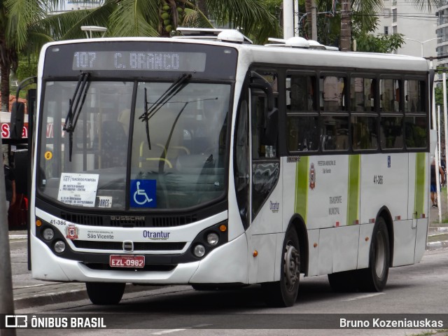 Otrantur Transporte e Turismo 41-386 na cidade de São Vicente, São Paulo, Brasil, por Bruno Kozeniauskas. ID da foto: 9625626.