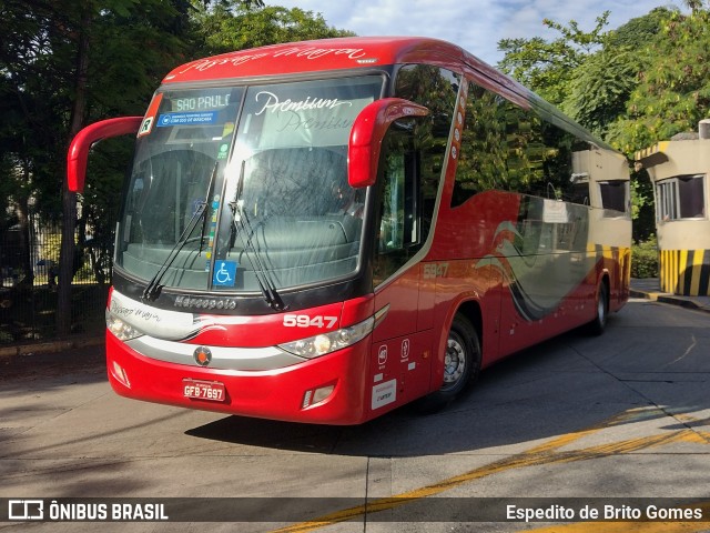 Empresa de Ônibus Pássaro Marron 5947 na cidade de São Paulo, São Paulo, Brasil, por Espedito de Brito Gomes. ID da foto: 9626704.