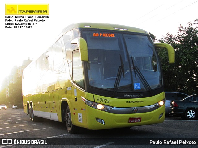 Viação Itapemirim 60023 na cidade de São José dos Campos, São Paulo, Brasil, por Paulo Rafael Peixoto. Número da foto: #9626807.