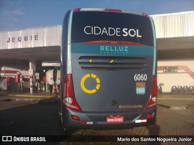 Viação Cidade Sol 6060 na cidade de Jequié, Bahia, Brasil, por Mario dos Santos Nogueira Junior. ID da foto: 9626675.