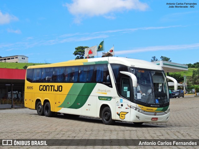 Empresa Gontijo de Transportes 19195 na cidade de João Monlevade, Minas Gerais, Brasil, por Antonio Carlos Fernandes. ID da foto: 9627299.