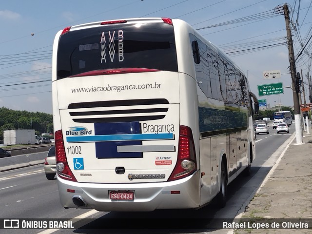 Auto Viação Bragança 11002 na cidade de São Paulo, São Paulo, Brasil, por Rafael Lopes de Oliveira. ID da foto: 9630588.