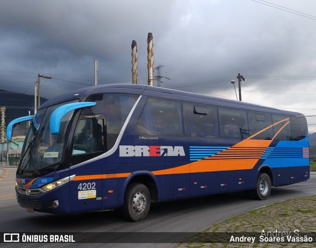 Breda Transportes e Serviços 4202 na cidade de Cubatão, São Paulo, Brasil, por Andrey  Soares Vassão. ID da foto: 9632217.