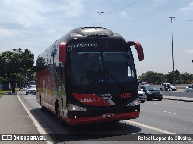 Lirabus 14112 na cidade de São Paulo, São Paulo, Brasil, por Rafael Lopes de Oliveira. Número da foto: #9630571.