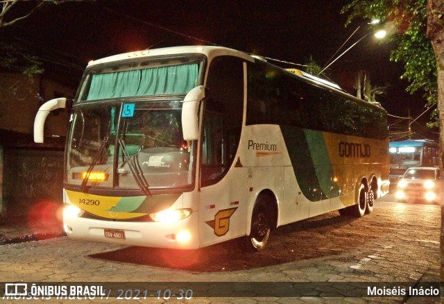 Empresa Gontijo de Transportes 14290 na cidade de Cubatão, São Paulo, Brasil, por Moiséis Inácio. ID da foto: 9631040.