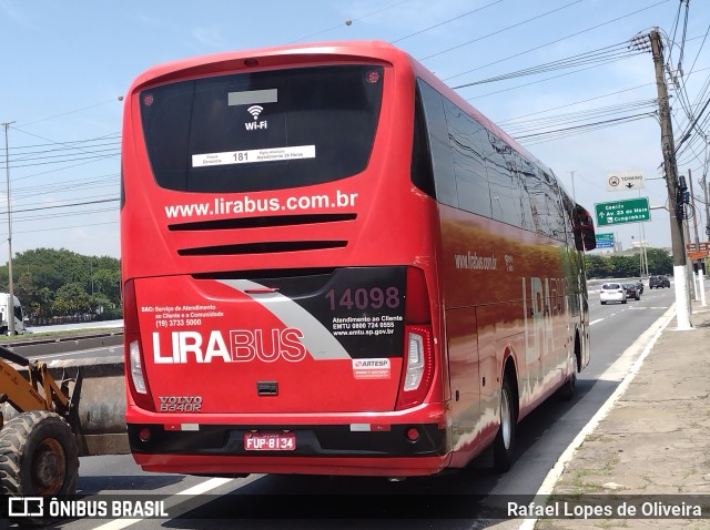 Lirabus 14098 na cidade de São Paulo, São Paulo, Brasil, por Rafael Lopes de Oliveira. ID da foto: 9633402.