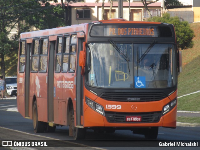 VCG - Viação Campos Gerais 1399 na cidade de Ponta Grossa, Paraná, Brasil, por Gabriel Michalski. ID da foto: 9637571.