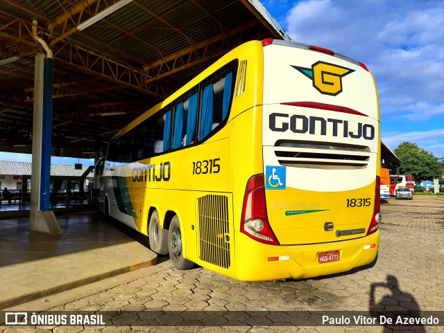 Empresa Gontijo de Transportes 18315 na cidade de São Sebastião do Paraíso, Minas Gerais, Brasil, por Paulo Vitor De Azevedo. ID da foto: 9637090.