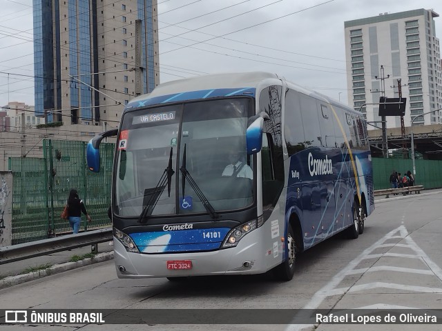 Viação Cometa 14101 na cidade de São Paulo, São Paulo, Brasil, por Rafael Lopes de Oliveira. ID da foto: 9641326.