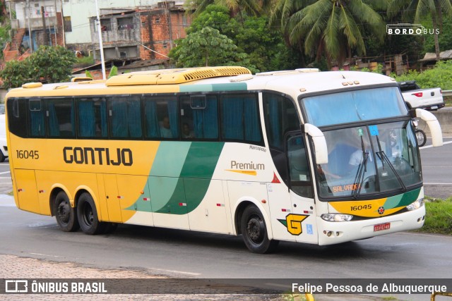 Empresa Gontijo de Transportes 16045 na cidade de Salvador, Bahia, Brasil, por Felipe Pessoa de Albuquerque. ID da foto: 9641129.