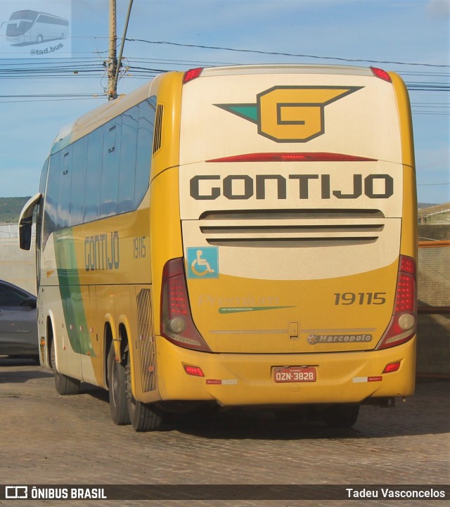 Empresa Gontijo de Transportes 19115 na cidade de Vitória da Conquista, Bahia, Brasil, por Tadeu Vasconcelos. ID da foto: 9641092.