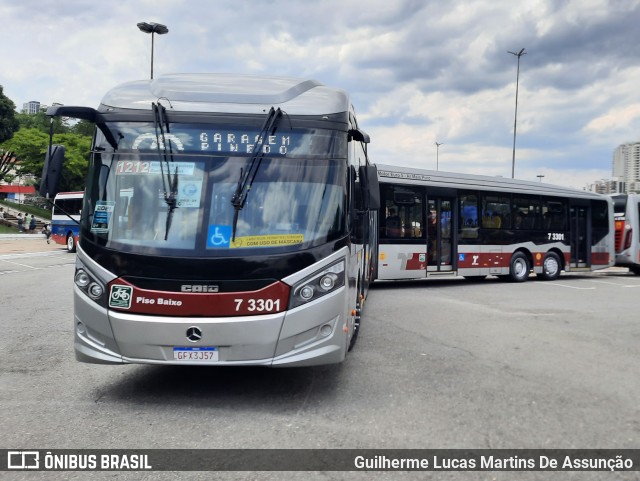 Viação Metrópole Paulista - Zona Sul 7 3301 na cidade de São Paulo, São Paulo, Brasil, por Guilherme Lucas Martins De Assunção. ID da foto: 9641788.