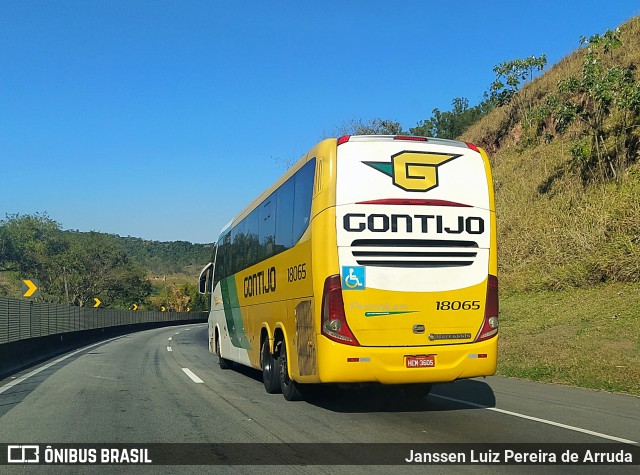 Empresa Gontijo de Transportes 18065 na cidade de Quatis, Rio de Janeiro, Brasil, por Janssen Luiz Pereira de Arruda. ID da foto: 9640357.