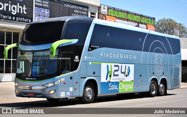 Viação Garcia 8412 na cidade de Holambra, São Paulo, Brasil, por Julio Medeiros. ID da foto: 10434919.