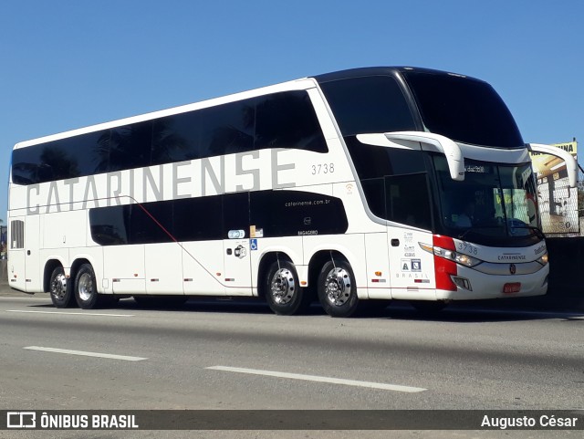 Auto Viação Catarinense 3738 na cidade de Nova Iguaçu, Rio de Janeiro, Brasil, por Augusto César. ID da foto: 10433953.