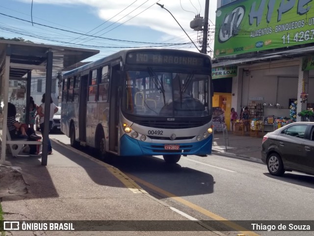 Viação Cidade de Caieiras 00492 na cidade de Franco da Rocha, São Paulo, Brasil, por Thiago de Souza. Número da foto: #10463259.
