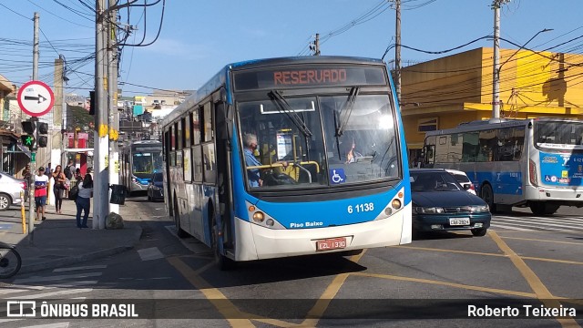 Viação Grajaú S.A. 6 1138 na cidade de São Paulo, São Paulo, Brasil, por Roberto Teixeira. ID da foto: 10467449.