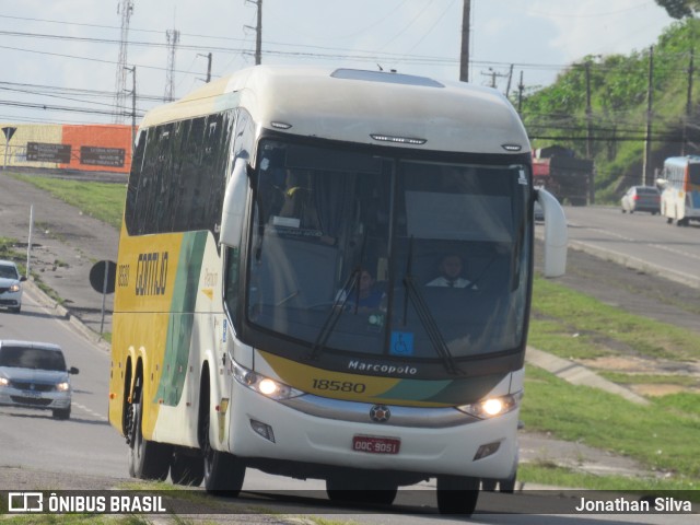 Empresa Gontijo de Transportes 18580 na cidade de Jaboatão dos Guararapes, Pernambuco, Brasil, por Jonathan Silva. ID da foto: 10468921.