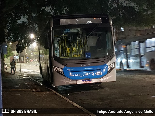 Viação Grajaú S.A. 6 1408 na cidade de São Paulo, São Paulo, Brasil, por Felipe Andrade Angelis de Mello. ID da foto: 10469654.