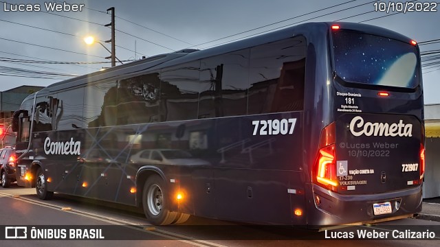 Viação Cometa 721907 na cidade de Curitiba, Paraná, Brasil, por Lucas Weber Calizario. ID da foto: 10471923.