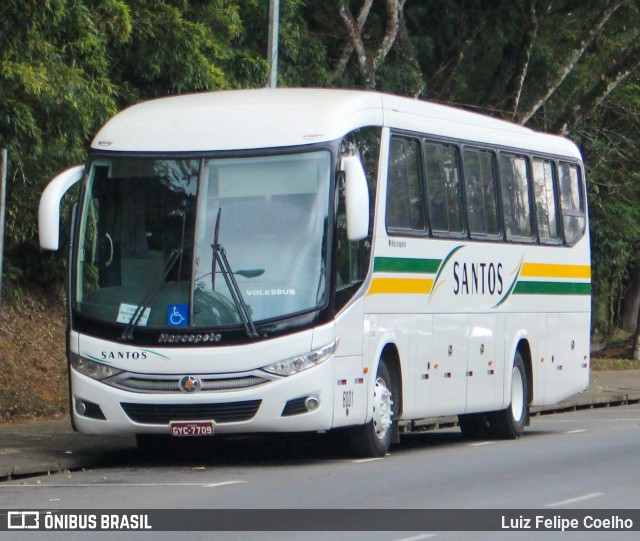 Viação Santos 6001 na cidade de Juiz de Fora, Minas Gerais, Brasil, por Luiz Felipe Coelho. ID da foto: 10473401.