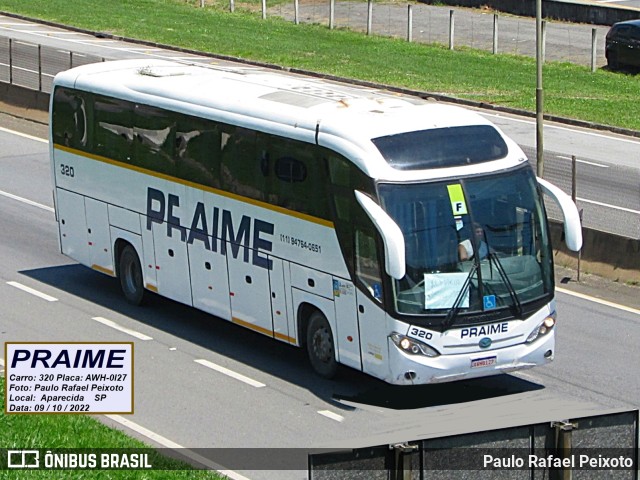 PRAIME - RWR Transportes de Passageiros 320 na cidade de Aparecida, São Paulo, Brasil, por Paulo Rafael Peixoto. Número da foto: #10473606.