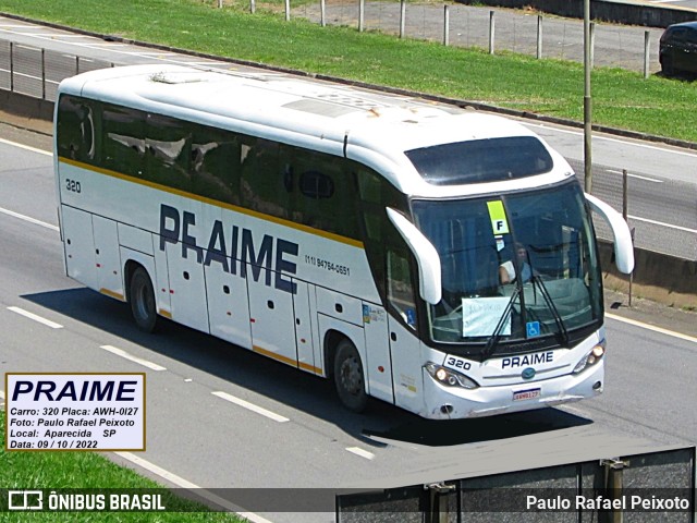 PRAIME - RWR Transportes de Passageiros 320 na cidade de Aparecida, São Paulo, Brasil, por Paulo Rafael Peixoto. ID da foto: 10473606.