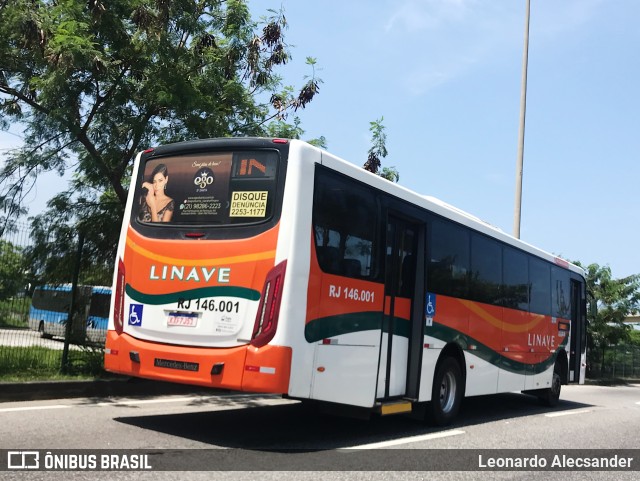 Linave Transportes RJ 146.001 na cidade de Rio de Janeiro, Rio de Janeiro, Brasil, por Leonardo Alecsander. Número da foto: #10476516.