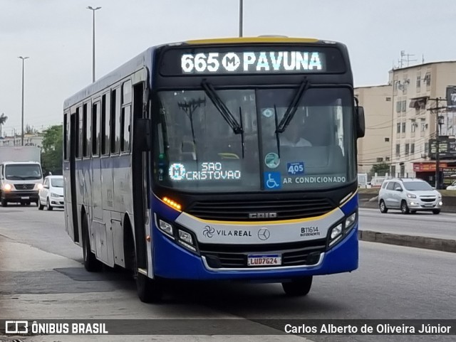 Viação Vila Real B11614 na cidade de Rio de Janeiro, Rio de Janeiro, Brasil, por Carlos Alberto de Oliveira Júnior. ID da foto: 10476635.