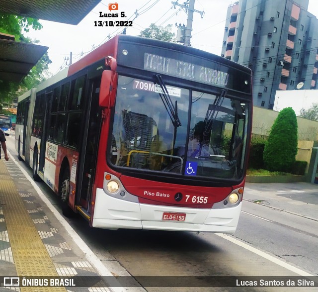 Viação Gatusa Transportes Urbanos 7 6155 na cidade de São Paulo, São Paulo, Brasil, por Lucas Santos da Silva. ID da foto: 10480035.