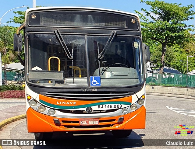 Linave Transportes RJ 146.089 na cidade de Rio de Janeiro, Rio de Janeiro, Brasil, por Claudio Luiz. ID da foto: 10480352.