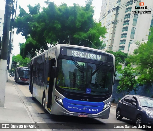 Viação Grajaú S.A. 6 1423 na cidade de São Paulo, São Paulo, Brasil, por Lucas Santos da Silva. ID da foto: 10479992.