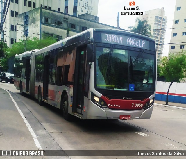 Viação Metrópole Paulista - Zona Sul 7 3950 na cidade de São Paulo, São Paulo, Brasil, por Lucas Santos da Silva. ID da foto: 10481596.