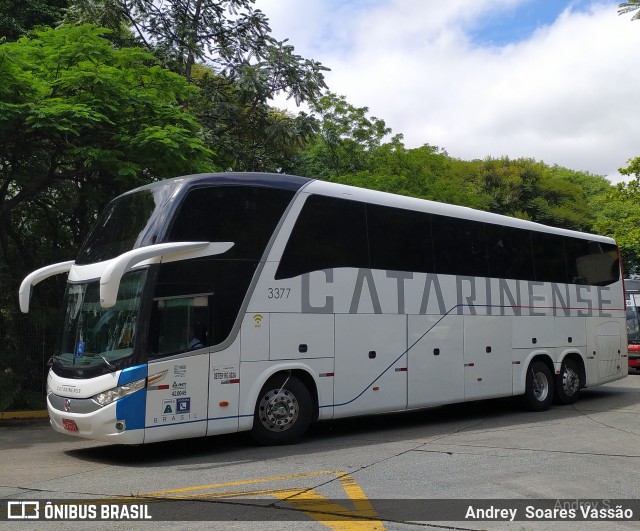 Auto Viação Catarinense 3377 na cidade de São Paulo, São Paulo, Brasil, por Andrey  Soares Vassão. Número da foto: #10483833.