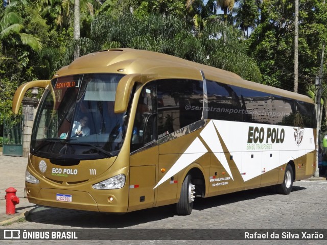 Eco Polo Brasil Transportes 111 na cidade de Petrópolis, Rio de Janeiro, Brasil, por Rafael da Silva Xarão. ID da foto: 10484680.