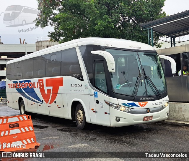 Viação Teresópolis RJ 203.048 na cidade de Rio de Janeiro, Rio de Janeiro, Brasil, por Tadeu Vasconcelos. ID da foto: 10486388.