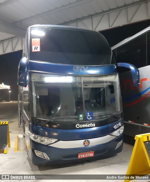 Viação Cometa 18315 na cidade de Estiva, Minas Gerais, Brasil, por Andre Santos de Moraes. ID da foto: 10487239.