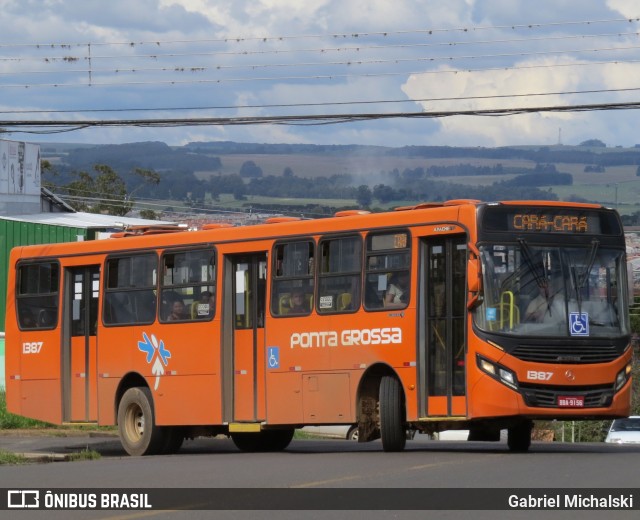 VCG - Viação Campos Gerais 1387 na cidade de Ponta Grossa, Paraná, Brasil, por Gabriel Michalski. ID da foto: 10488213.