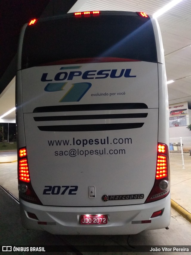 LopeSul Transportes - Lopes e Oliveira Transportes e Turismo - Lopes Sul 2072 na cidade de Fernandópolis, São Paulo, Brasil, por João Vitor Pereira. ID da foto: 10489482.