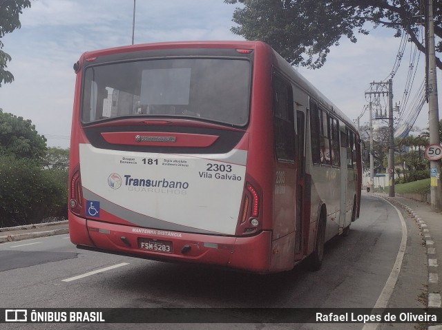 Empresa de Ônibus Vila Galvão 2303 na cidade de Guarulhos, São Paulo, Brasil, por Rafael Lopes de Oliveira. Número da foto: #10488159.